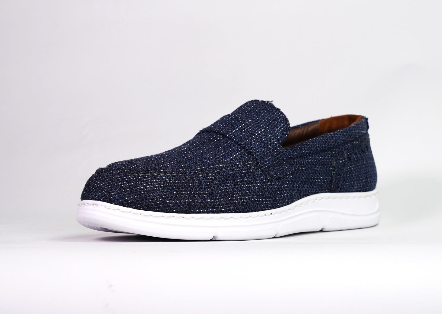 Mocassin tissu bleu Carlos