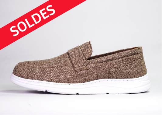 Mocassin tissu beige Carlos